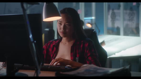 Female Video Game Developer at Work