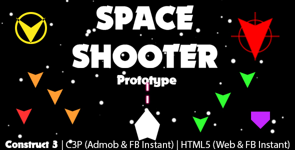 Space Shooter Prototype Game (Construct 3 | C3P | HTML5) Endless Game