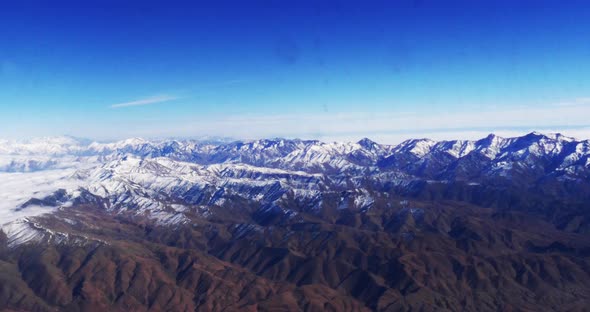 Blue Sky and Clouds from Plane, Real Time 4K