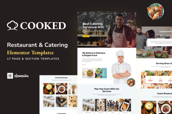 Cooked - Catering & Restaurant Website Elementor Template Kit
