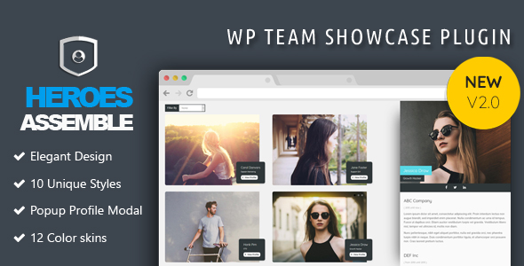Heroes Assemble - Team Showcase Plugin WordPress