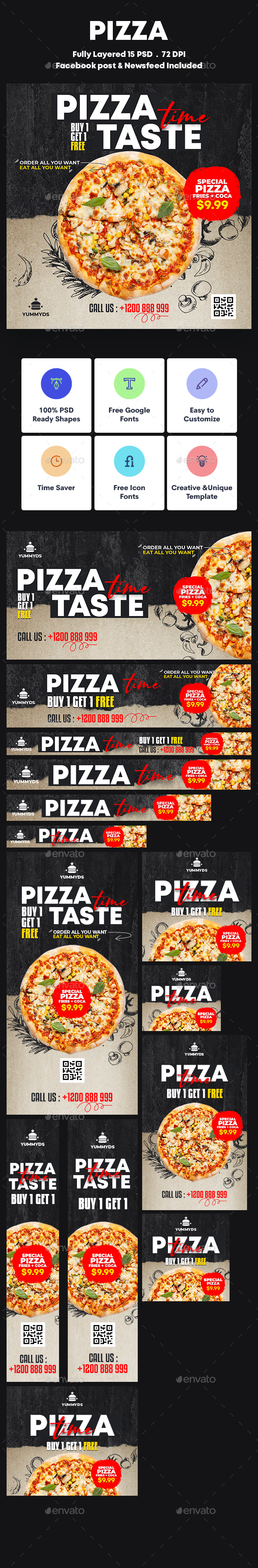 Pizza Time Banners Ad