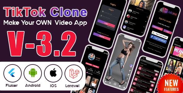 Flutter - TikTok Clone | Triller Clone & Short Video Streaming Mobile App for Android & iOS