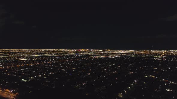 Las Vegas Cityscape at Night, Nevada, USA, Aerial View