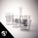 Realistic Decanter glass set - 3DOcean Item for Sale