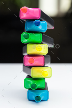colored markers isolated on white background close up / Photodune