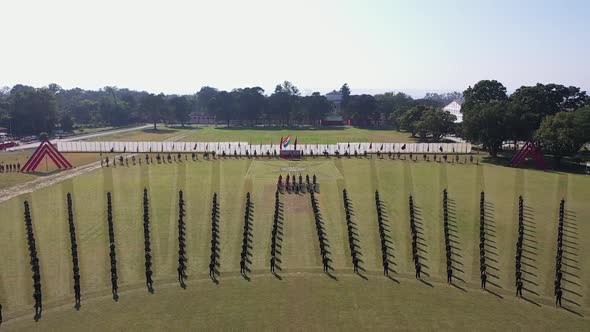 Piping Ceremony of Indian Military Cadets at Indian Military Army Passing Out Parade