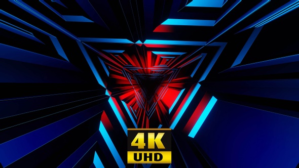 High Speed Neon Disco Tunnel Vj Loop 4K