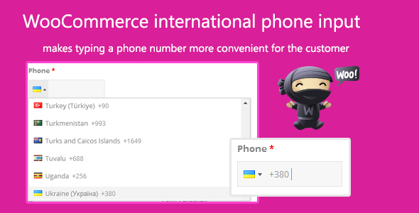 Międzynarodowe wejście telefoniczne WooCommerce