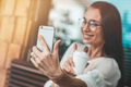 Piece. Beautiful mature woman is taking selfie - PhotoDune Item for Sale