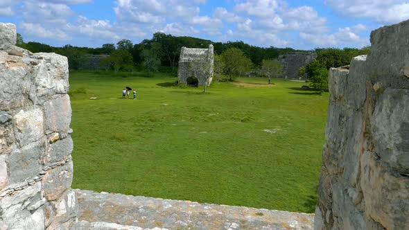 MAYAN RUINS DZIBILCHALTUN MERIDA YUCATAN MEXICO