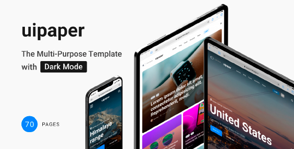 UIpaper – The Multi-Purpose Template with Dark Mode