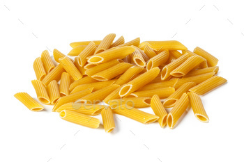 pasta on white background. Macro photo. Close up. / Photodune