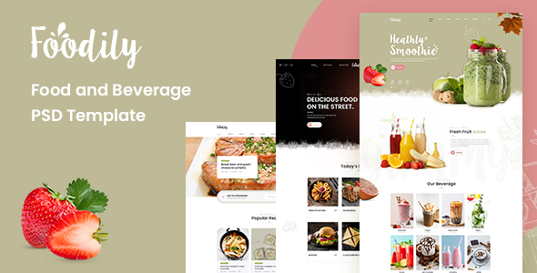 Foodily - Food and Beverage Shop PSD Template