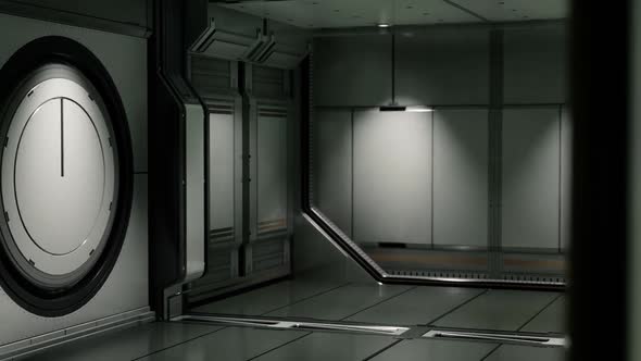 Clean Sterile Futuristic Science Fiction Interior of a Laboratory or Spaceship alt