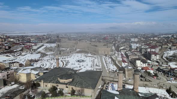 mosque, castle, city, double minaret and madras