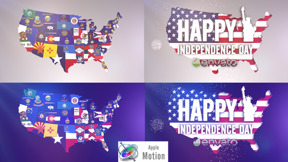 USA States Flag Logo - Apple Motion