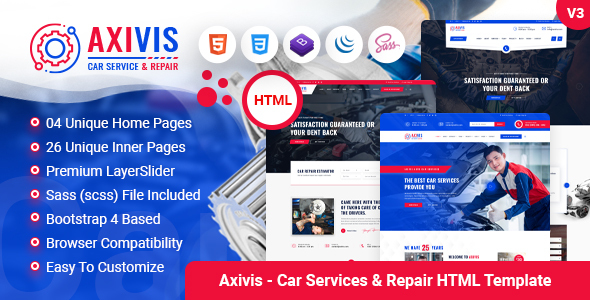 Axivis - Car Services and Repair HTML Template / Themeforest