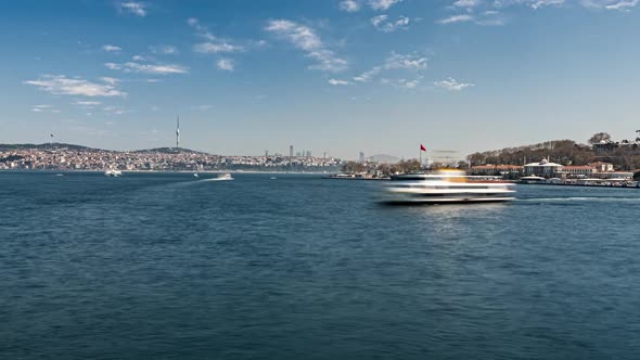 Boat Traffic And Bosphorus