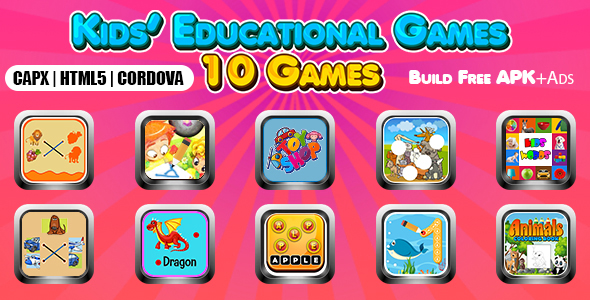 Kids Educational Games Collection 01 (CAPX | HTML5 | Cordova) 10 Games