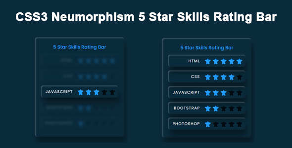 CSS3 Neumorphism 5 Star Skills Rating Bar