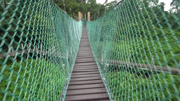 Walk on the canopy walk bridge