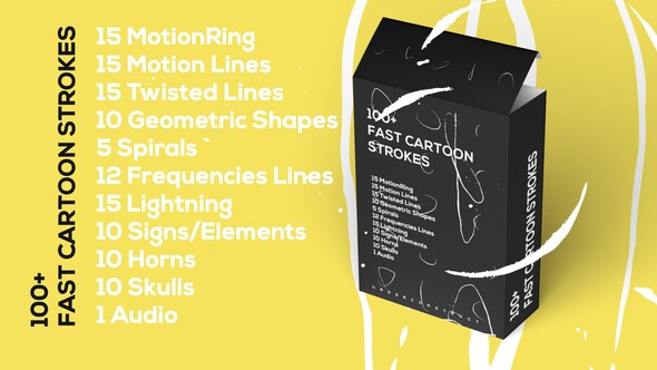 100+ Fast Cartoon Strokes - BIG PACK