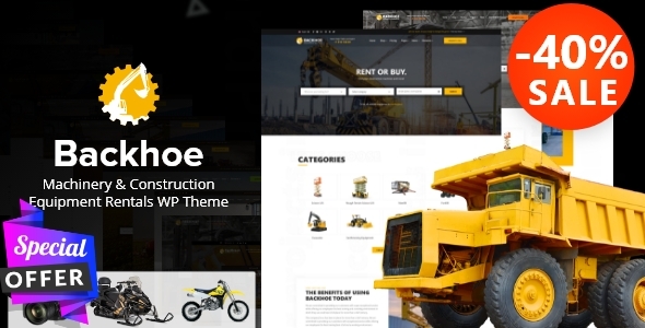 Backhoe - Heavy Equipment Rentals WordPress Theme / Themeforest