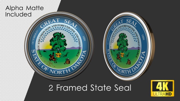 Framed Seal Of North Dakota State