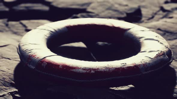 Very Old Abandoned Grungy Lifebuoy