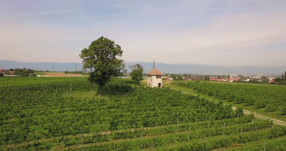 Geneva countryside aerial shot 4K