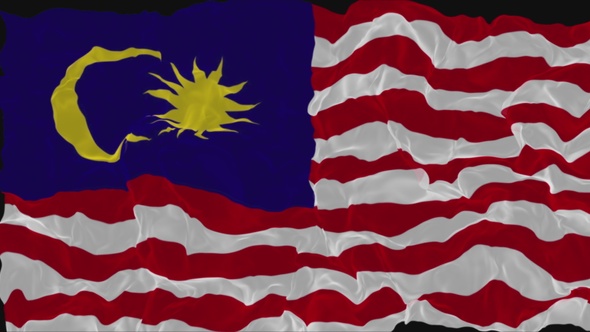 flag Malaysia turns into smoke. State weakening concept a crisis, alpha channel