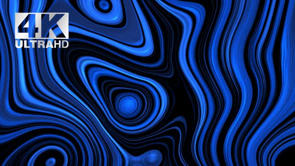 Abstract Blue Liquid Paint Mixing Motion 4k Background Loop