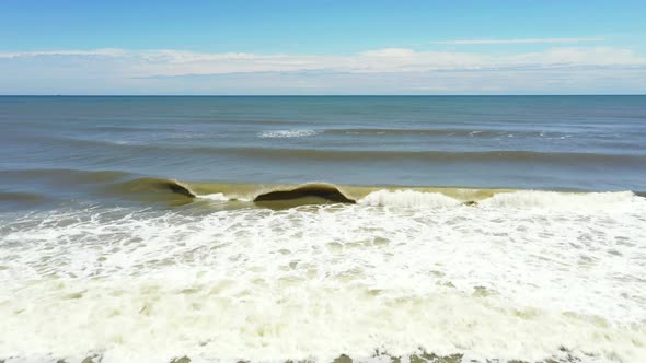 Waves crashing on the beach