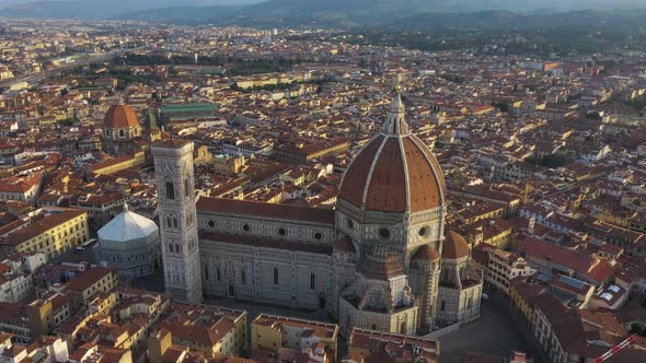 Aerial view of Santa Maria del Fiore, Florence, Italy.