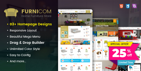 Furnicom - Responsive Drag & Drop Shopify Furniture Theme / Themeforest