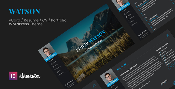 Watson - CV Resume WordPress Theme / Themeforest