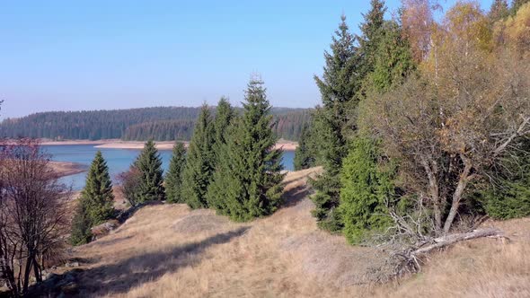 The Flaje Water Reservoir in the Czech Republic Drone View