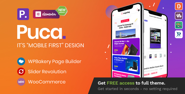 Тема WordPress Puca - Optimized Mobile WooCommerce Theme