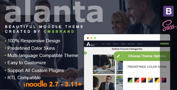 Alanta - Responsive Premium Moodle 2.7 - 3.6+ Theme, oparty na Bootstrap