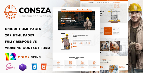 Consza - Construction & Architecture Template