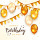 Golden Birthday Balloons and Pennants on White Background - GraphicRiver Item for Sale