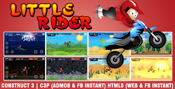 Little Rider Motorbike Game (Construct 3 | C3P | HTML5) Racing Game