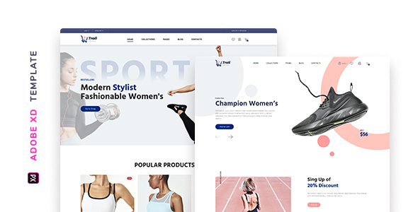 Trali – eCommerce Sportswear Template for XD