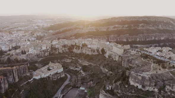 Drone view of the city of Cuenca, Spain