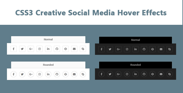 CSS3 Creative Social Media Hover Effects