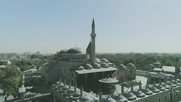 Konya Mevlana Mosque Complex Aerial View