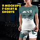 9 Sports T-Shirts and Shorts Mockups - GraphicRiver Item for Sale