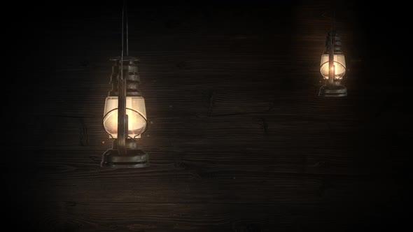 Ramadan Lantern Hanging On A Black Wooden Background, 3D Animation