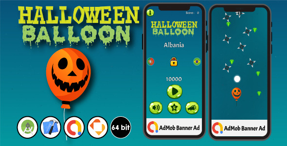 Halloween Balloon - Android Game & Xcode & Buildbox Template